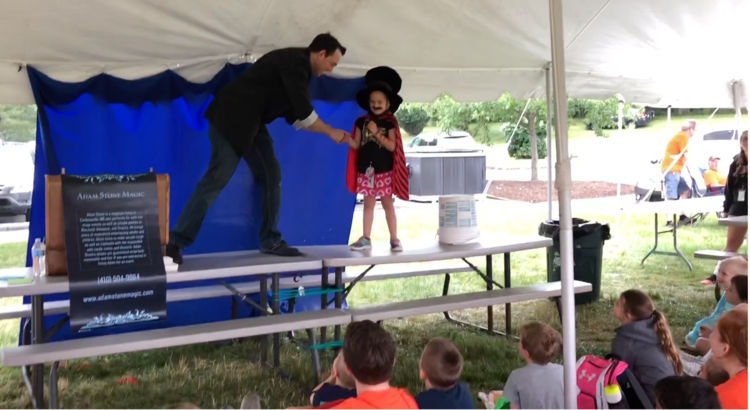 Adam Stone shows kids funny magic