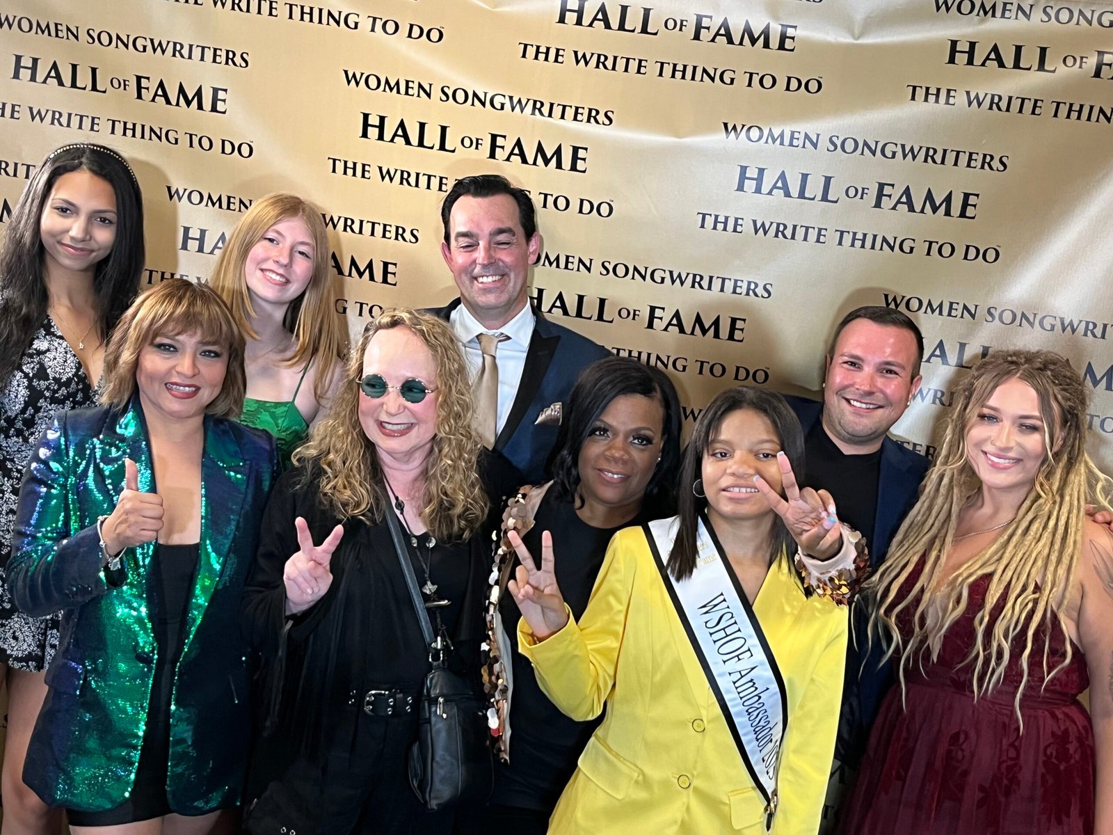 Mentalist Adam Stone on the Red Carpet with a Group of Women Songwriters at a Private Event
