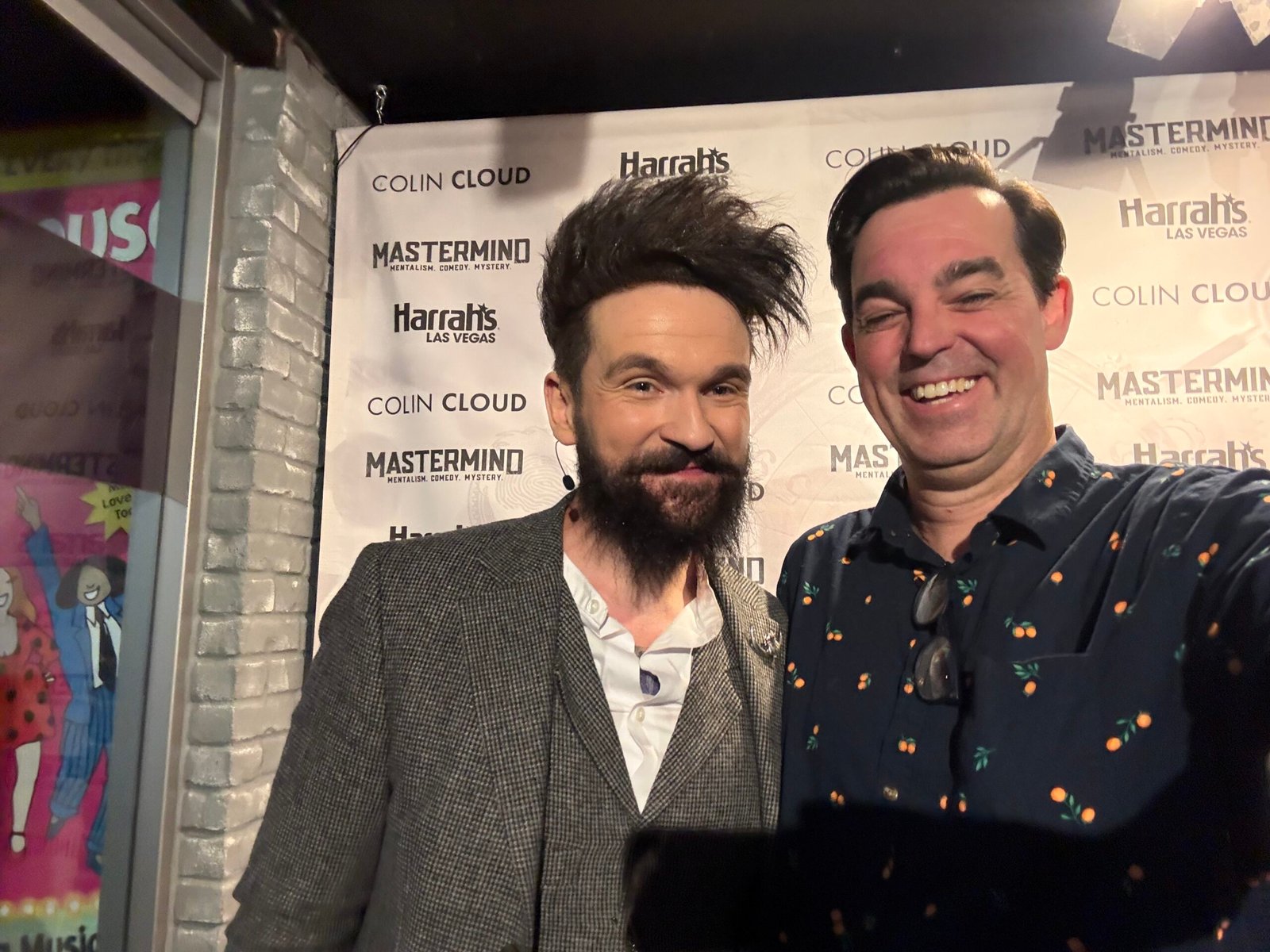 Adam Stone with Colin Cloud Las Vegas Adam Stone Magic Adam Stone Magic Mentalist Adam Stone with Colin Cloud at His Pop Up Booth in the Lobby Following a Las Vegas Show