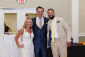 Adam Stone Wedding Entertainment Adam Stone Magic Mentalist Adam Stone with the Bride and Groom After Their Wedding Ceremony