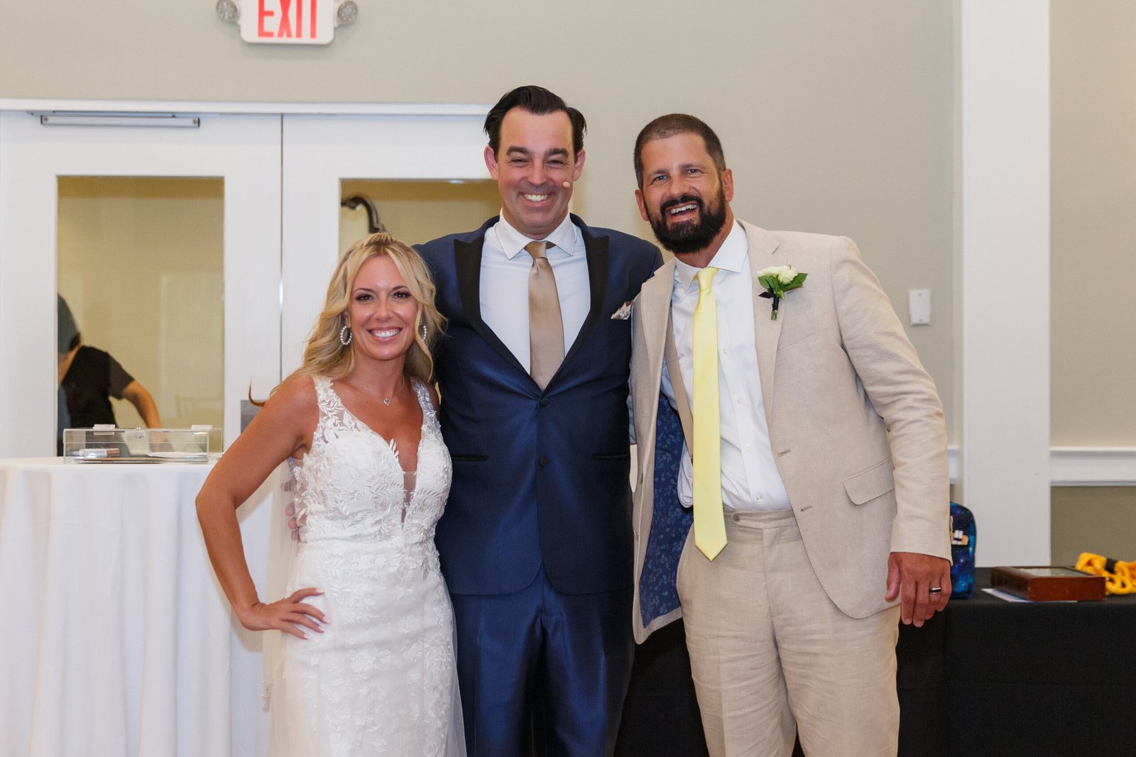 Adam Stone Wedding Entertainment Adam Stone Magic Adam Stone Magic Mentalist Adam Stone with the Bride and Groom After Their Wedding Ceremony